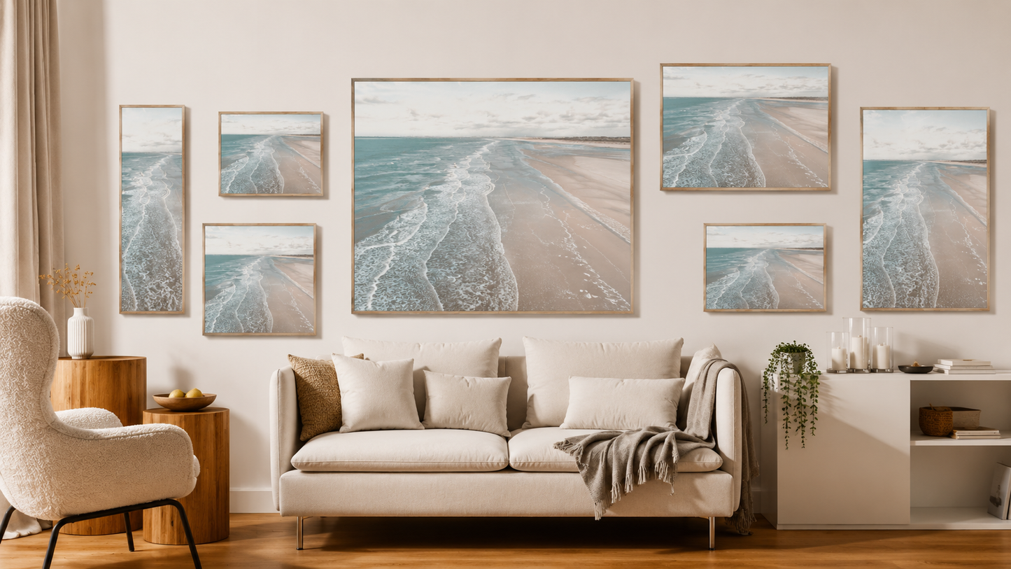 Soft Coastal Beach Print Set – Neutral Ocean Wall Art